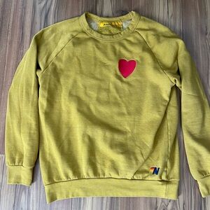 Aviator Nation embroidered heart crewneck